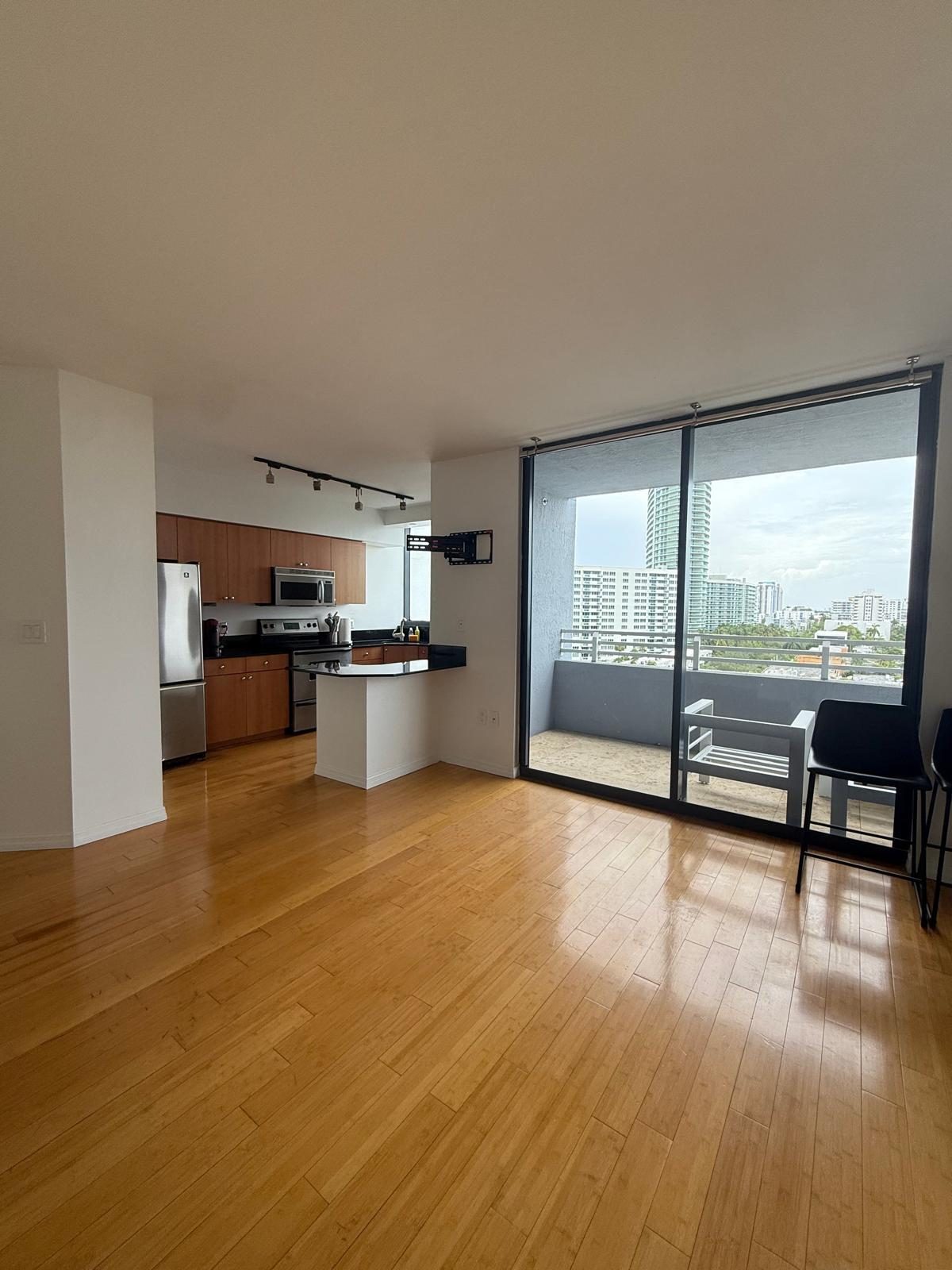 Open living and kitchen, move-out clean