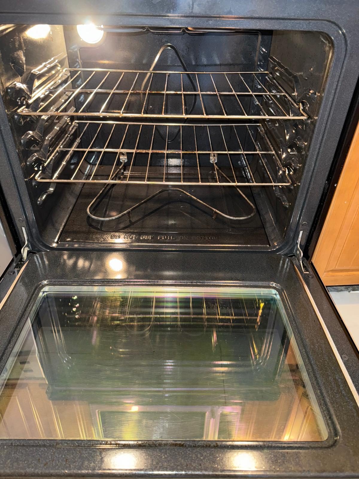 Oven interior deep cleaned