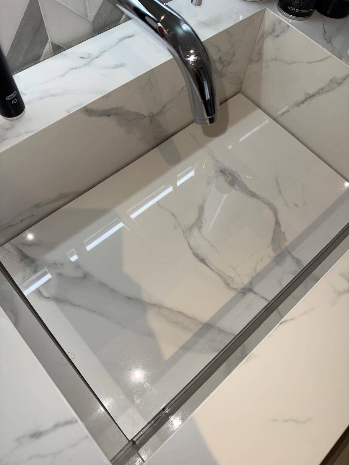 Marble sink polished spotless