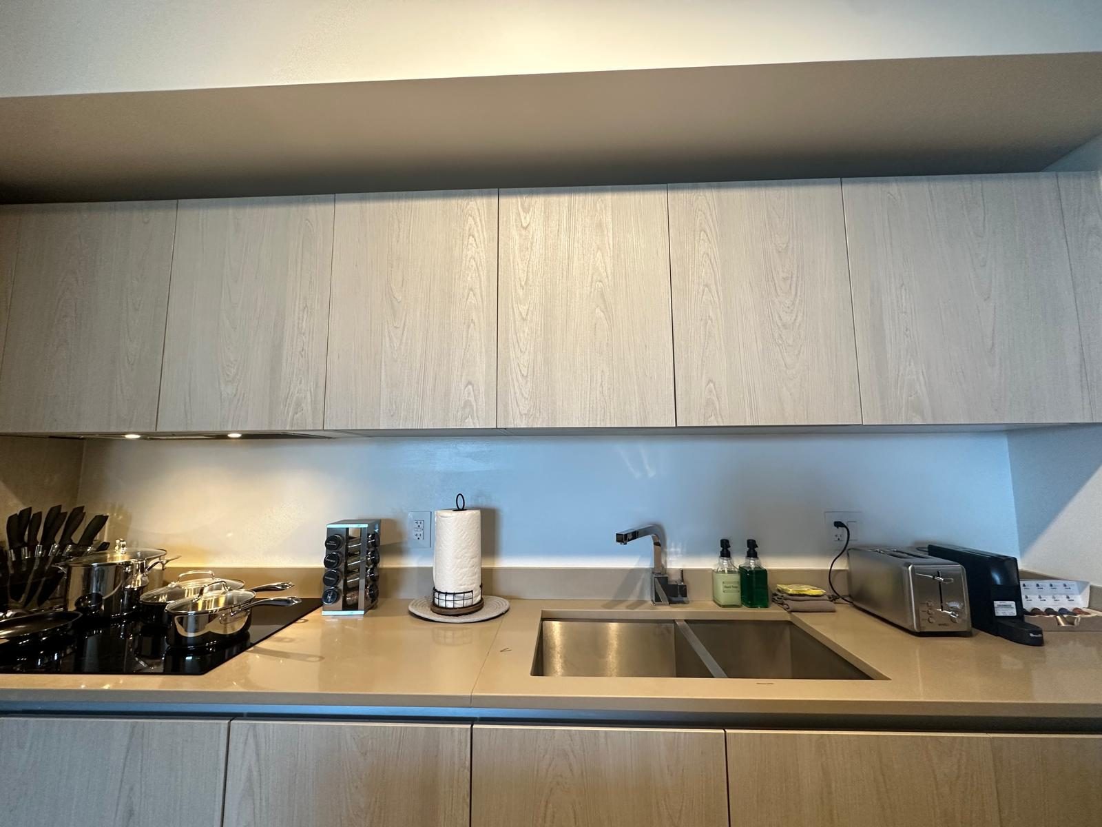 Kitchen counters and sink detailed