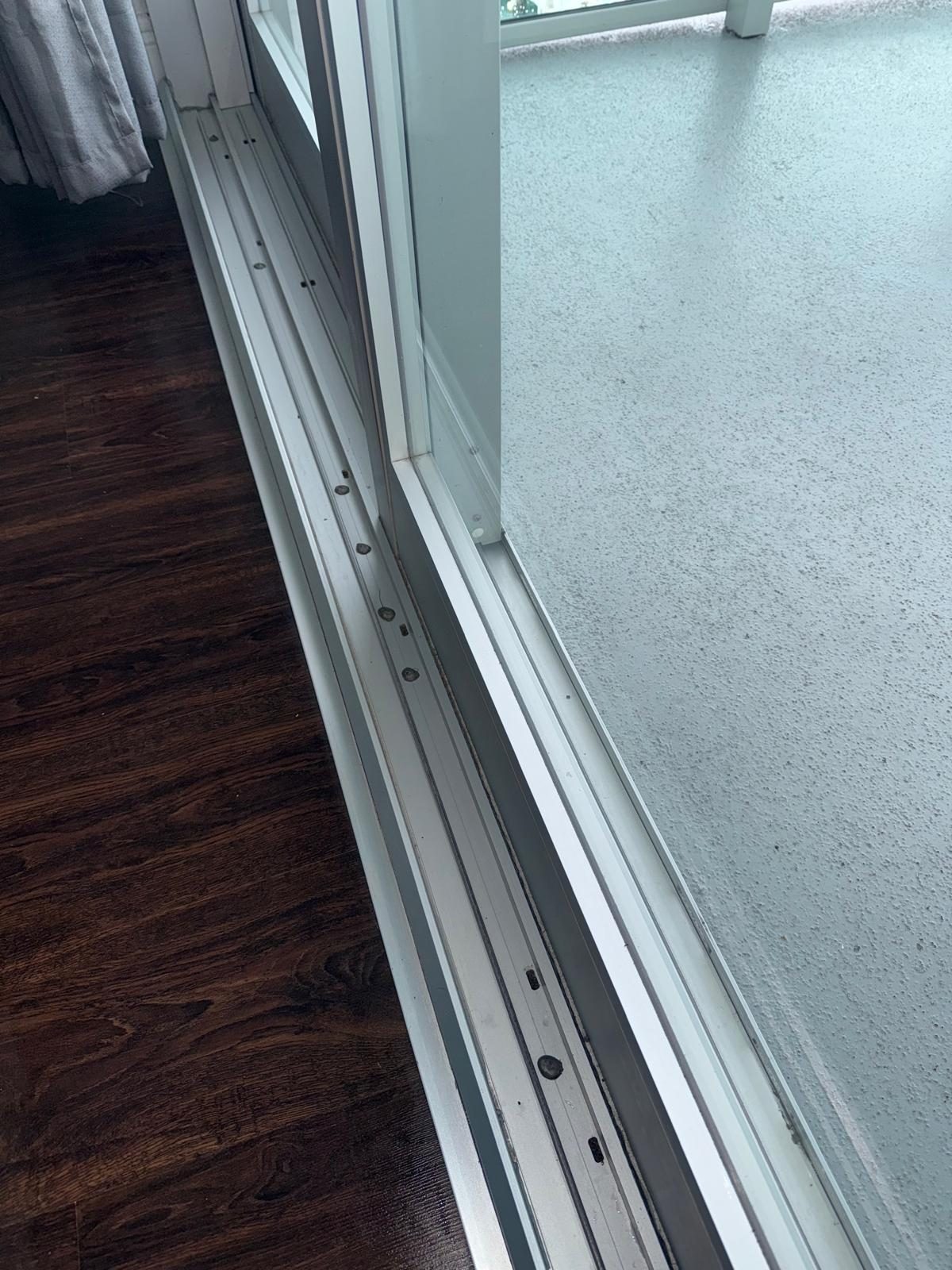 Sliding door track deep cleaned